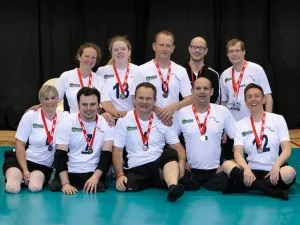 Portsmouth Sitting Volleyball Team Line Up For Team Portrait April 2012