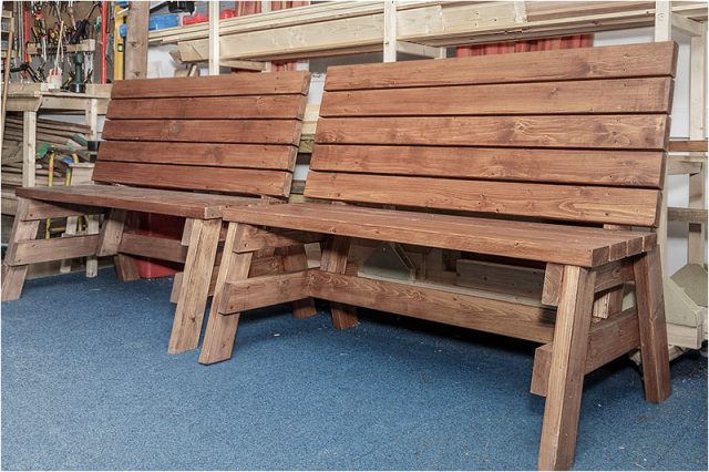 Havant Men’s Shed wooden benches 