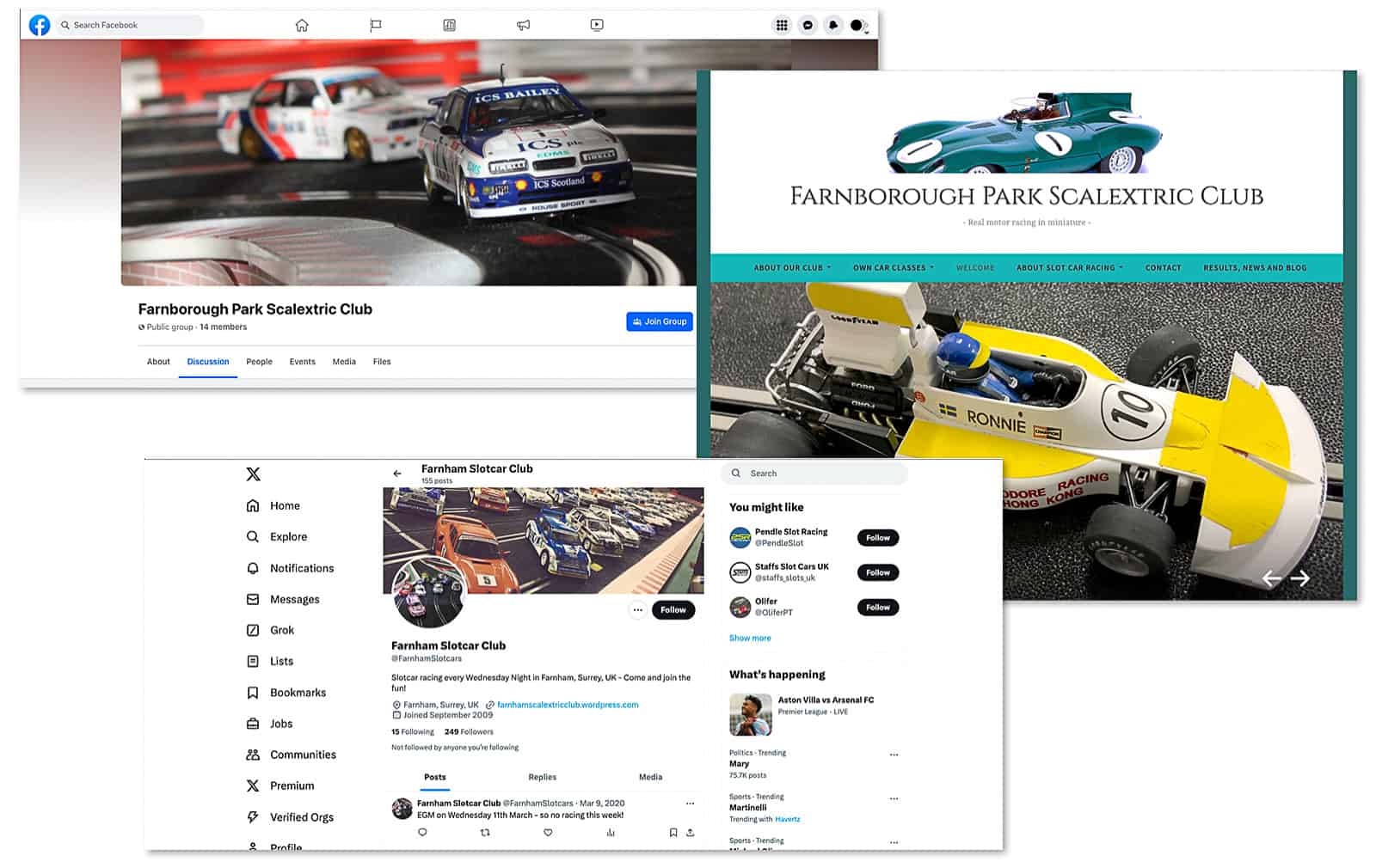 Farnborough Slot Car Club web sites