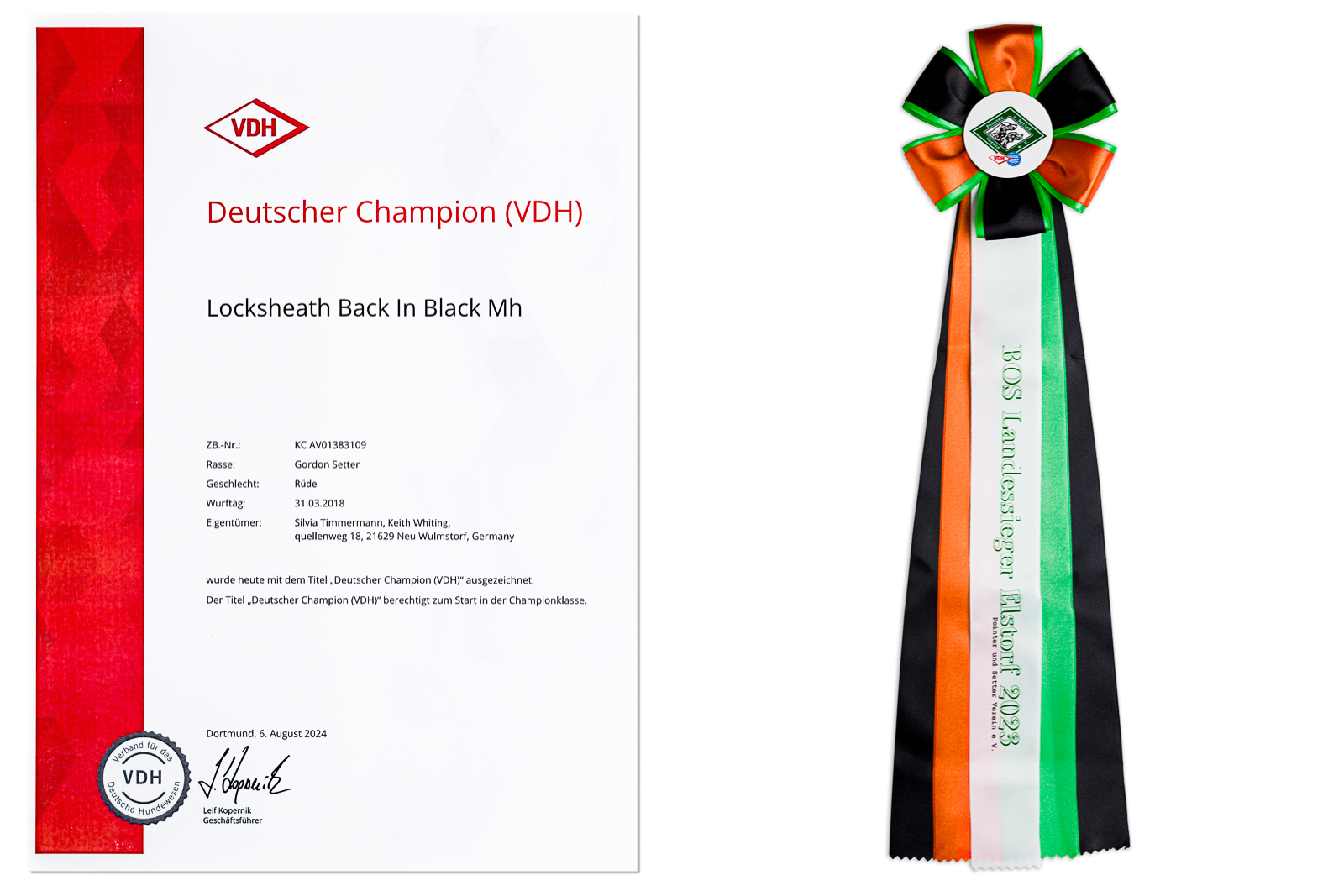 German kennel club award